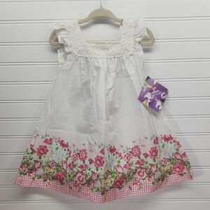 Blueberi Boulevard Floral White Dress with Pink Accents NWT Size 2T